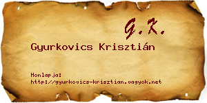 Gyurkovics Krisztián névjegykártya