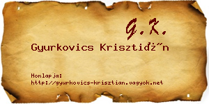 Gyurkovics Krisztián névjegykártya